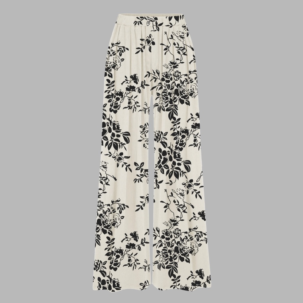 NWT!! TIKTO VIRAL PANTS!! SOLID ELASTIC WAIST WIDE LEG PANTS!